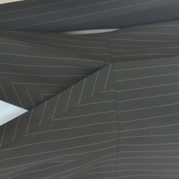 BCBGMaxAzria | Double-Breasted Blazer Jacket Dress, Black Pinstripe - Picture 8 of 11